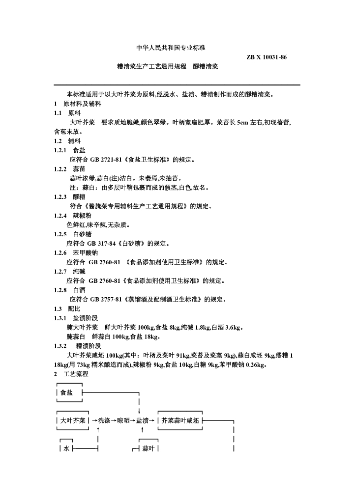 ZB X 10031-1986 标准预览