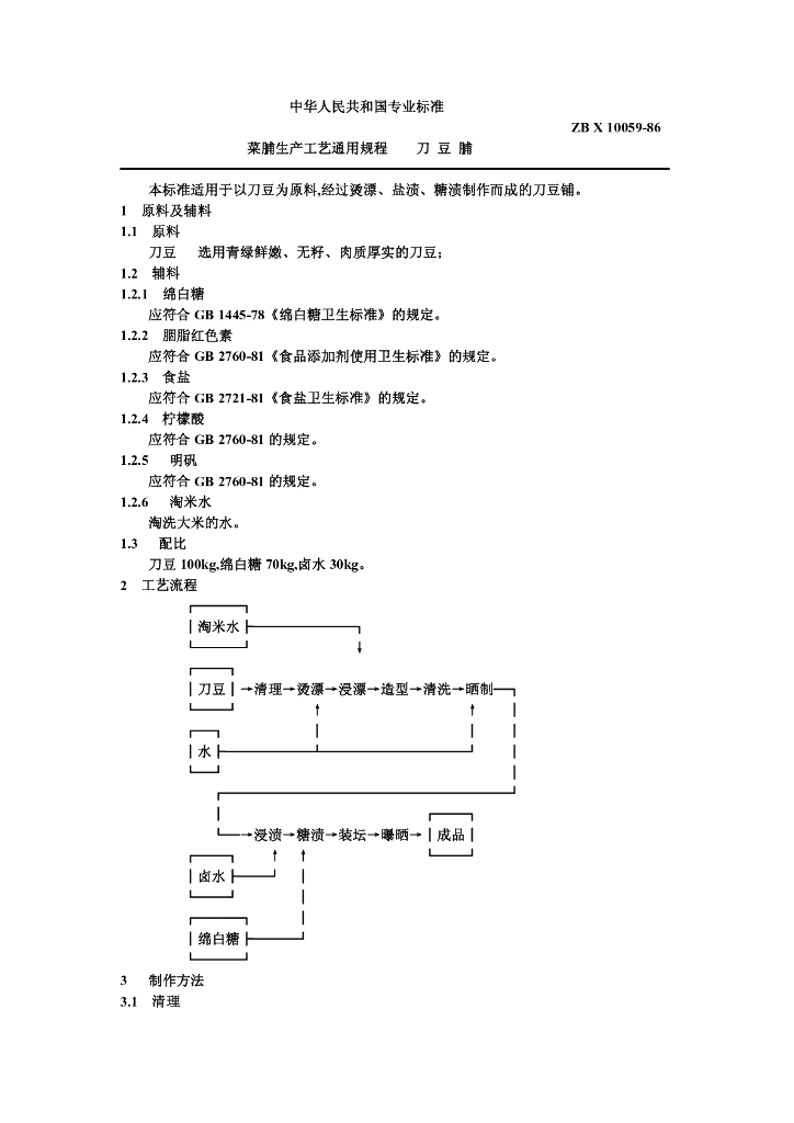 ZB X 10059-1986 标准预览