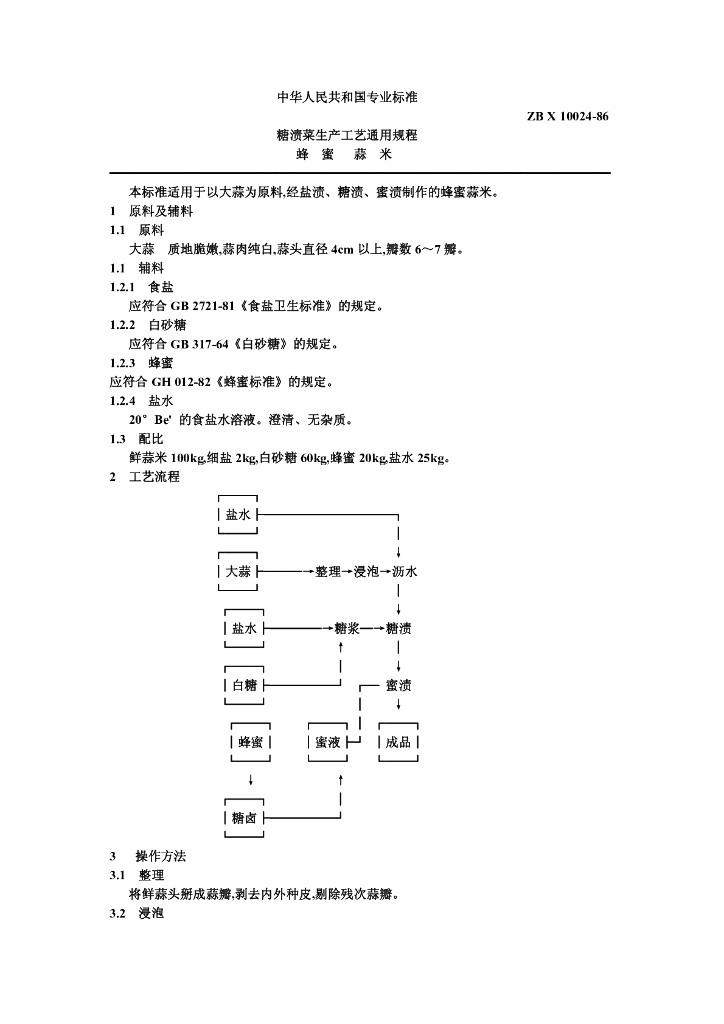 ZB X 10024-1986 标准预览