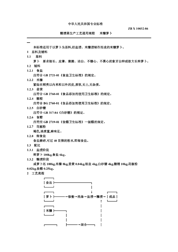 ZB X 10032-1986 标准预览