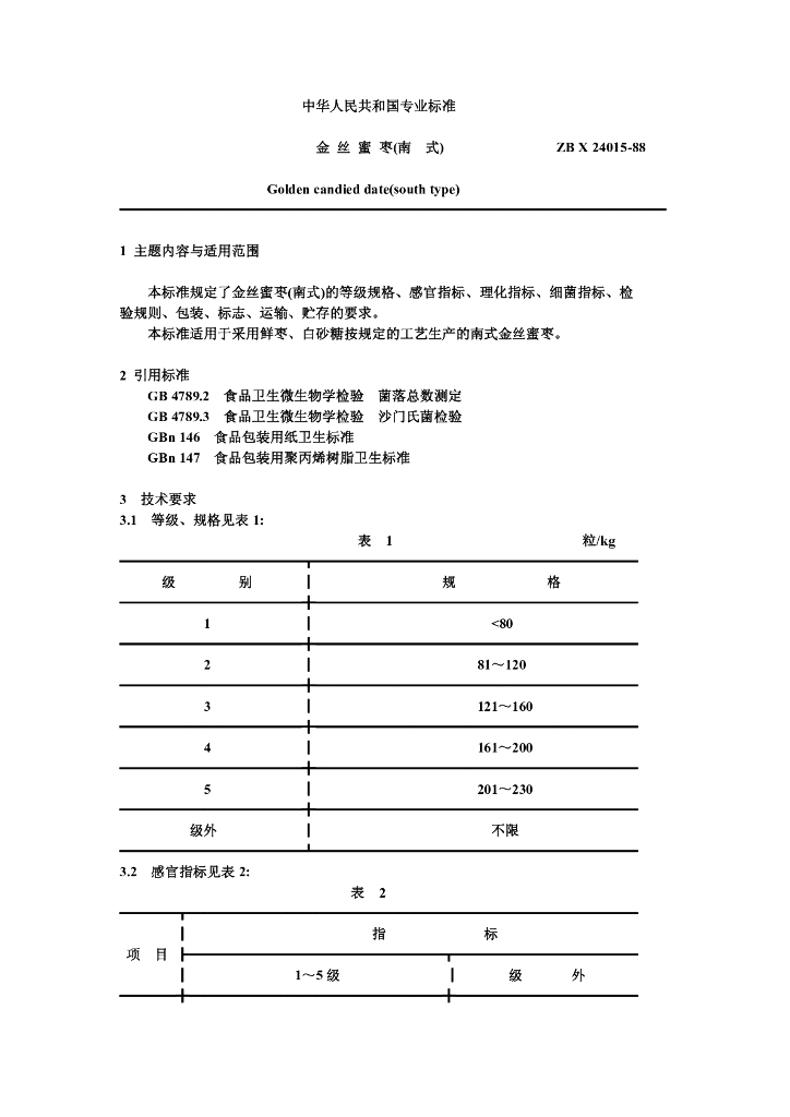 ZB X 24015-1988 标准预览