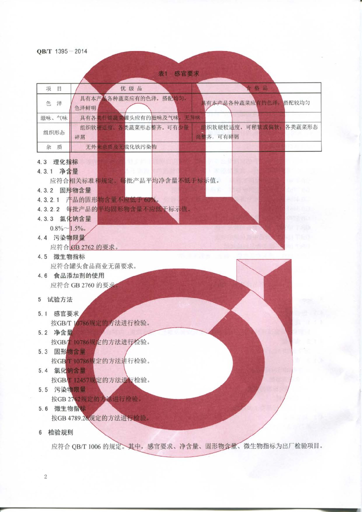 QB/T 1395-2014 标准预览