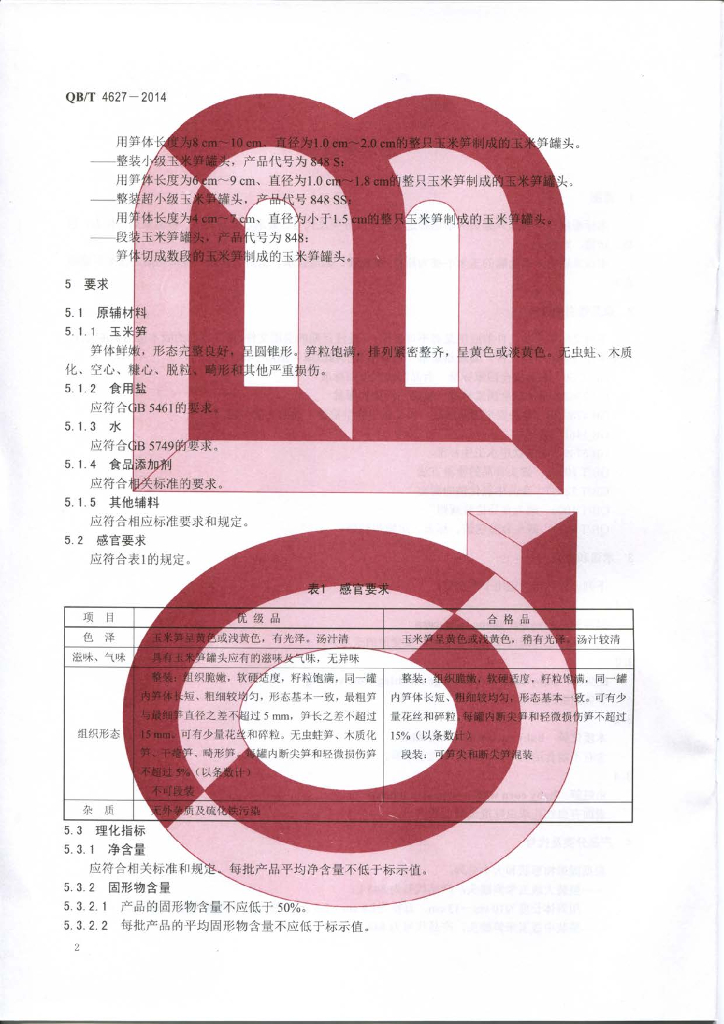 QB/T 4627-2014 标准预览