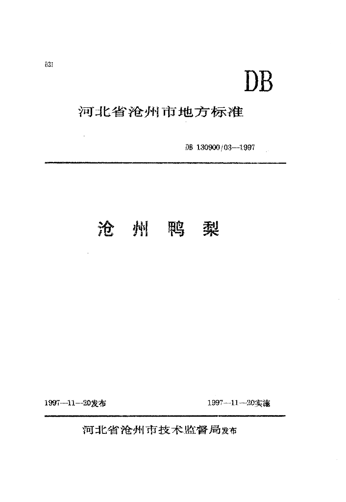 DB130900/T 03-1997 标准预览