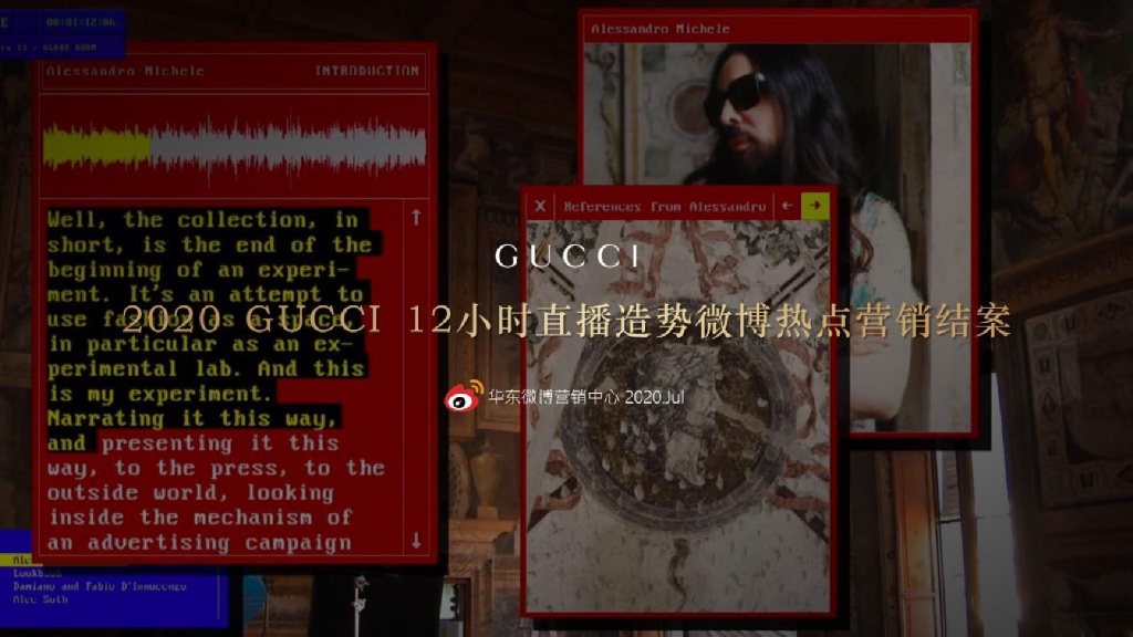 2020年GUCCI直播热点造势社会化传播营销结案