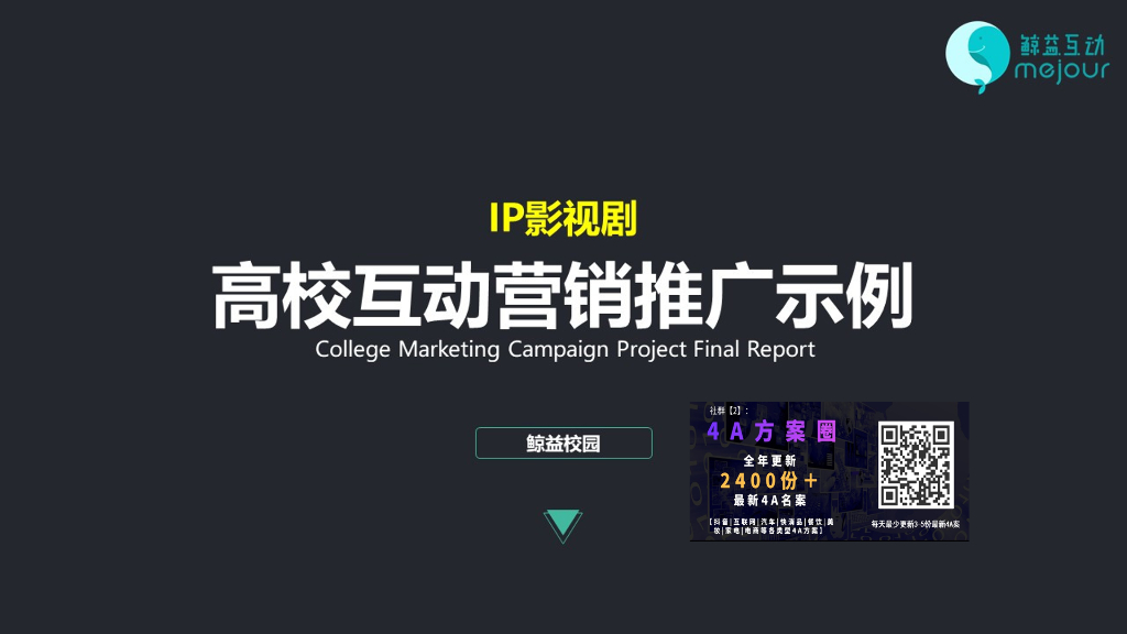 鲸益校园IP影视剧高校推广业务概况