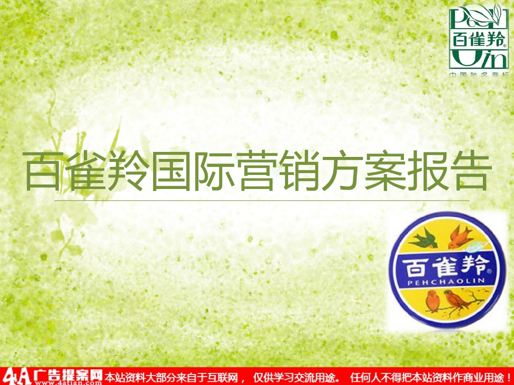 百雀羚国际营销策划方案