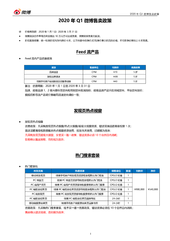 2020年Q1微博售卖政策v1.0