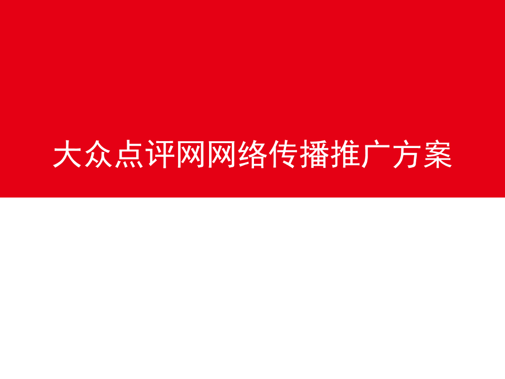 大众点评网网络传播推广方案