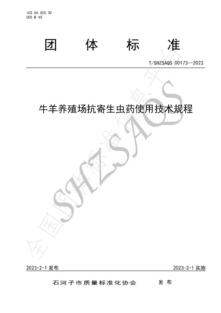 T/SHZSAQS 00173-2023 标准预览