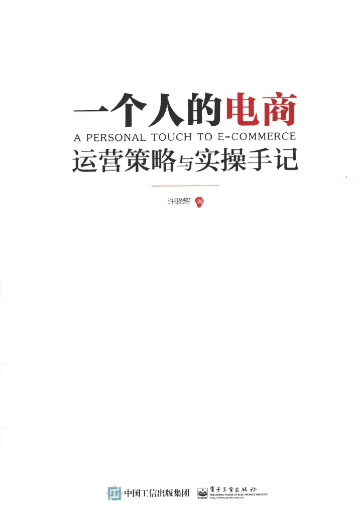 一个人的电商 运营策略与实操手记 许晓辉(著)