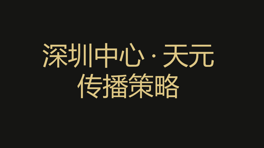 深圳中心+天元传播策略方案