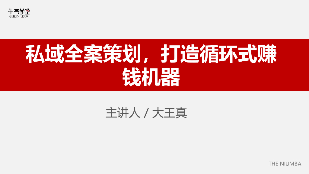 大王真：私域全案策划，打造循环式赚钱机器