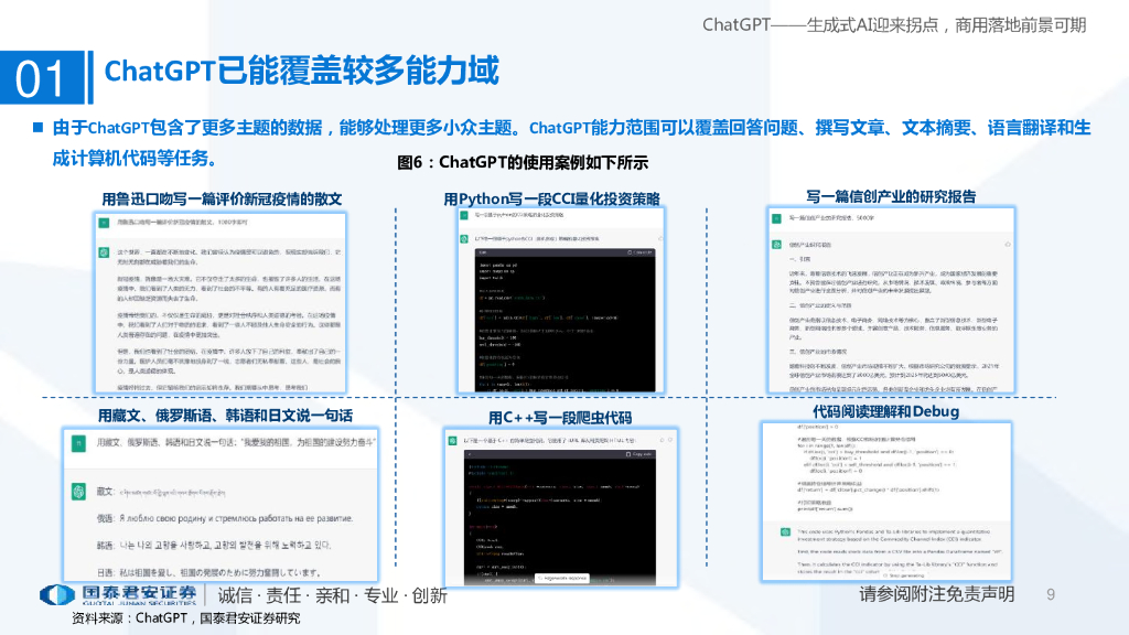 国泰君安： ChatGPT研究框架（2023）——生成式AI迎来拐点，商用落地前景可期_第9页