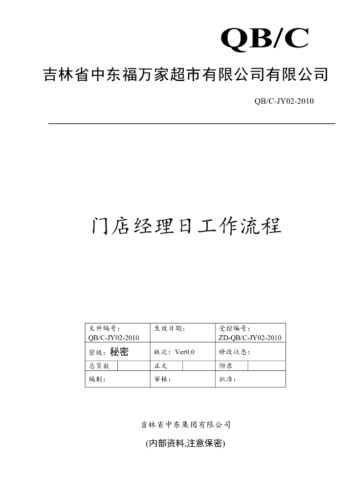 门店经理日工作流程