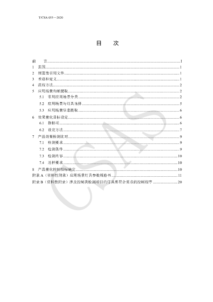T/CSA 055-2020 标准预览