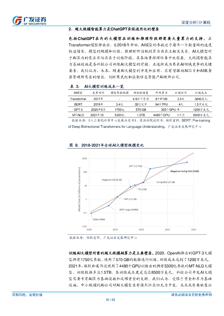 广发证券：ChatGPT通用化效果突破、前景广阔，国内Al产业链追赶仍有较大挑战_第10页