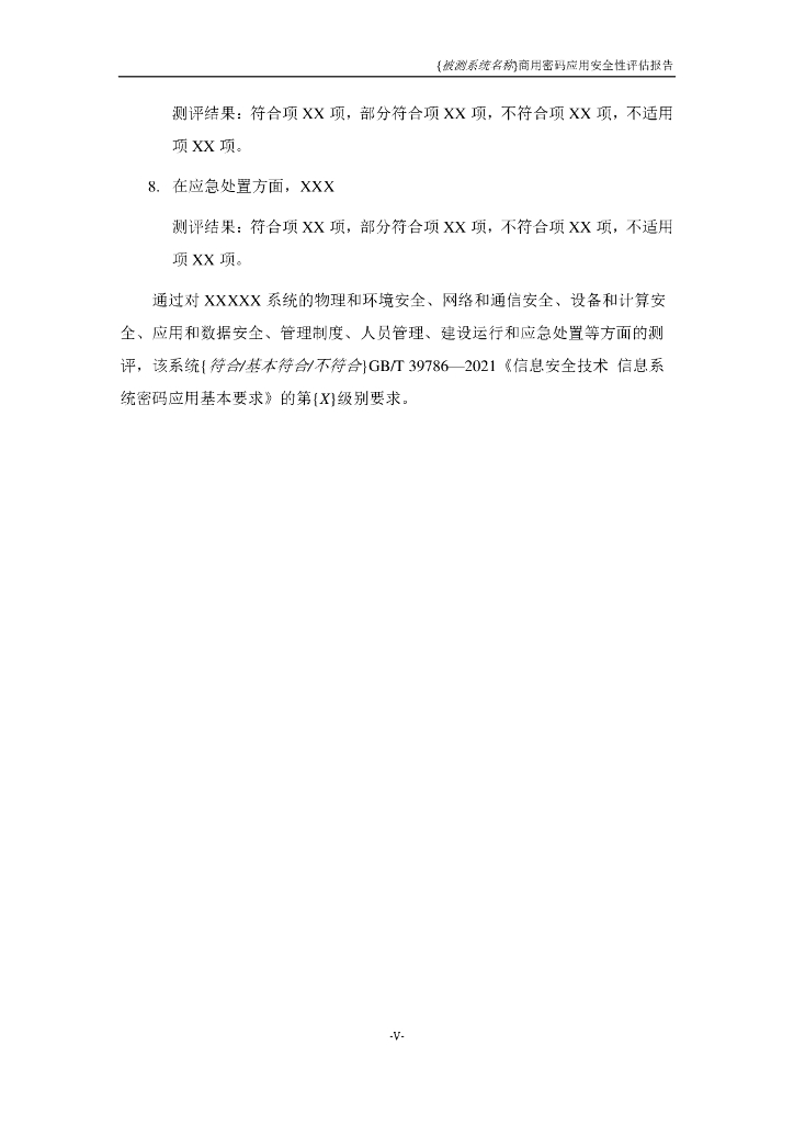 商用密码应用安全性评估报告模板(2023版)—系统密评报告_第7页