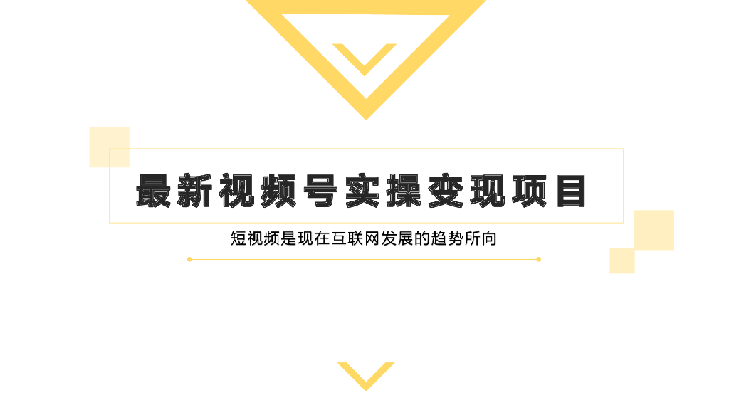 最新视频号实操变现项目