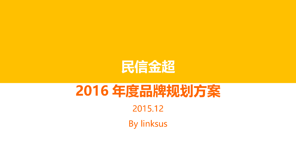 灵思民信金超品牌规划方案
