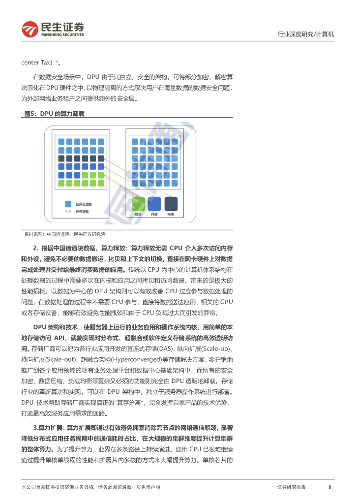 民生证券：计算机行业深度：ChatGPT推高算力需求，DPU支撑算力效率提升_第8页