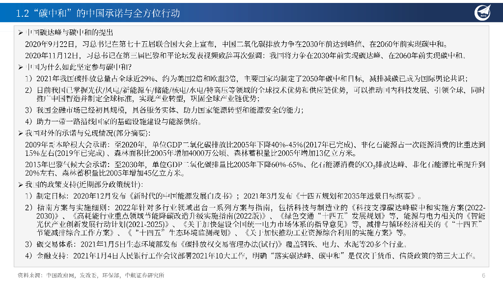 中航证券：中国的全球“碳中和”战略与绿色能源领域投资重点机会梳理_第6页