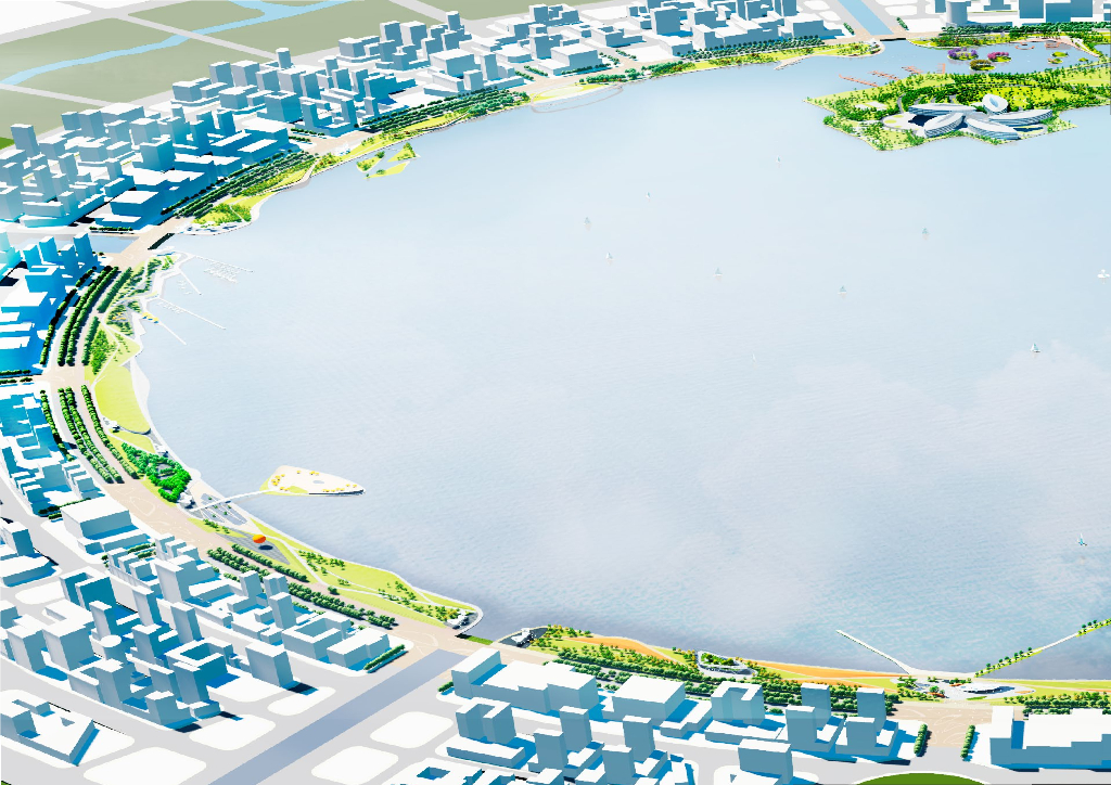 上海临港新城滴水湖公园中央滨水景观规划设计方案