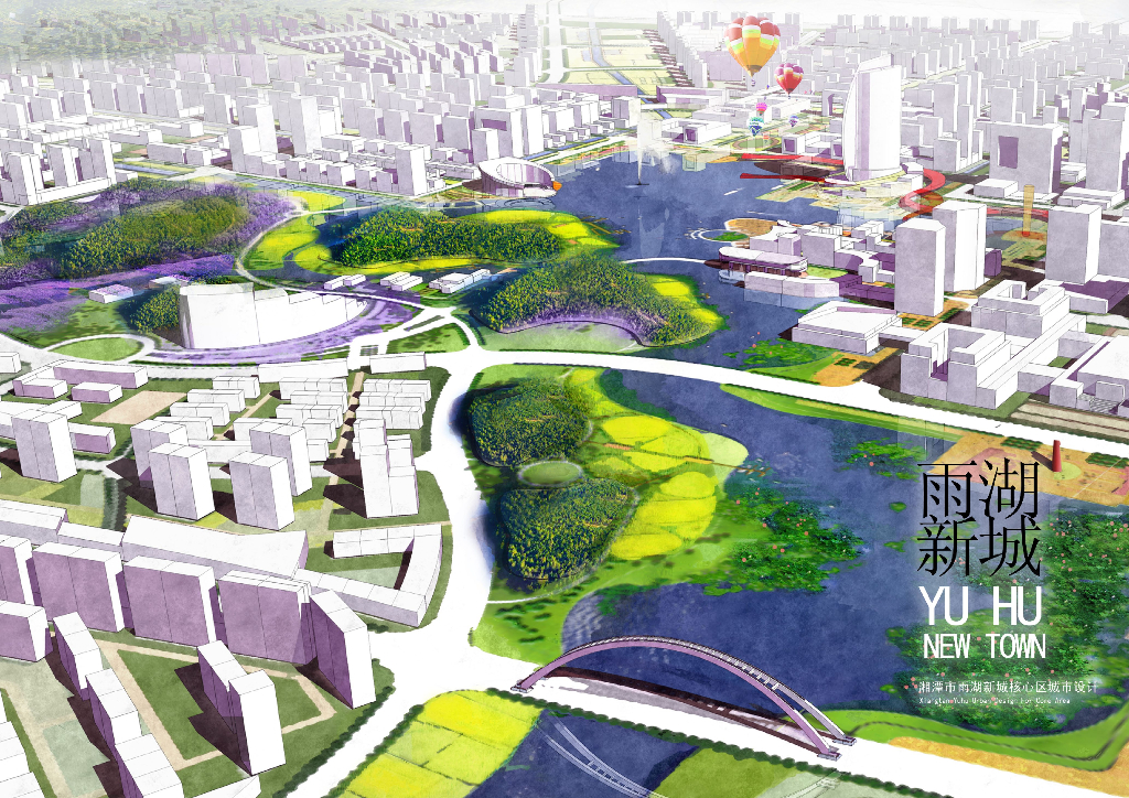 [湖南]绿色低碳田园新城复合生态城市景观设计方案