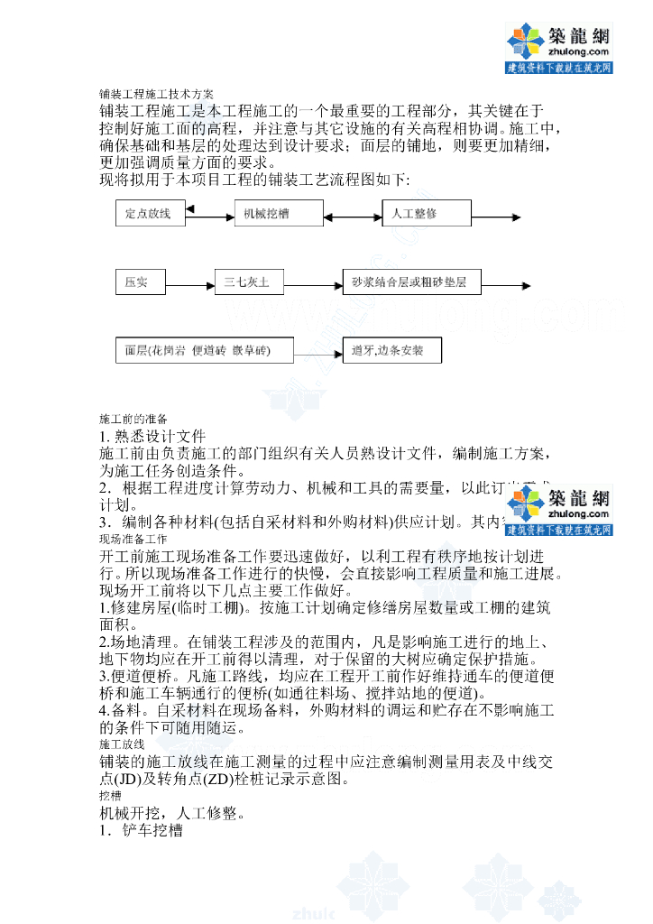 铺装工程施工技术方案word