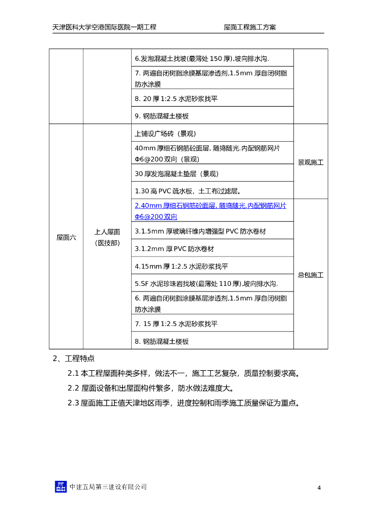 [天津]大型国际医院工程屋面施工方案（屋面种类多样，鲁班奖）_第7页