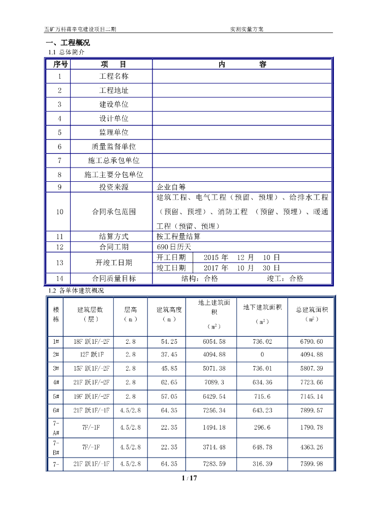 实测实量方案