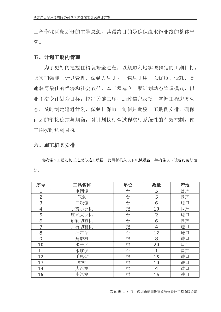 办公楼室内精装修工程施工组织设计_第10页