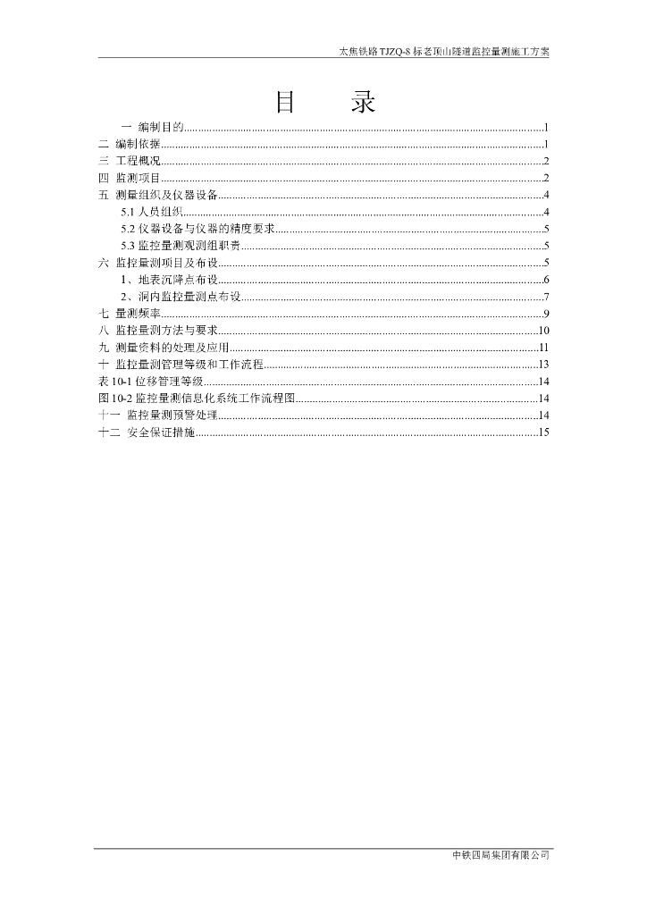 湿陷性黄土隧道监控量测施工方案