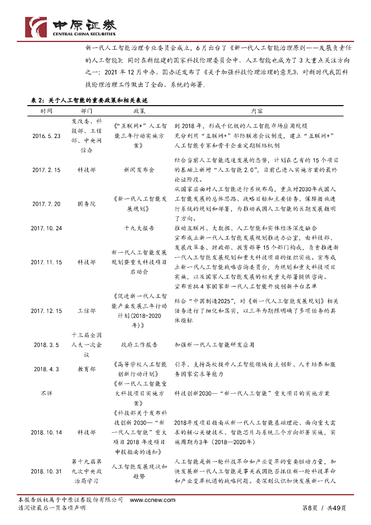 中原证券：人工智能行业专题研究：拥抱科技，把握AI新时代_第8页