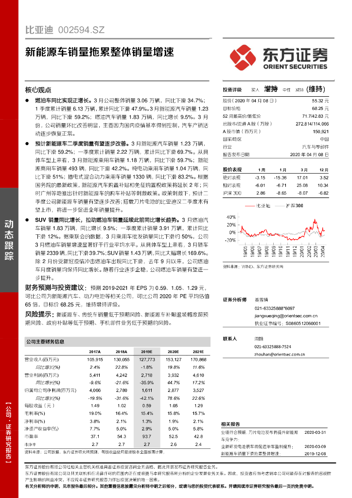 东方证券：比亚迪（002594）-新能源车销量拖累整体销量增速