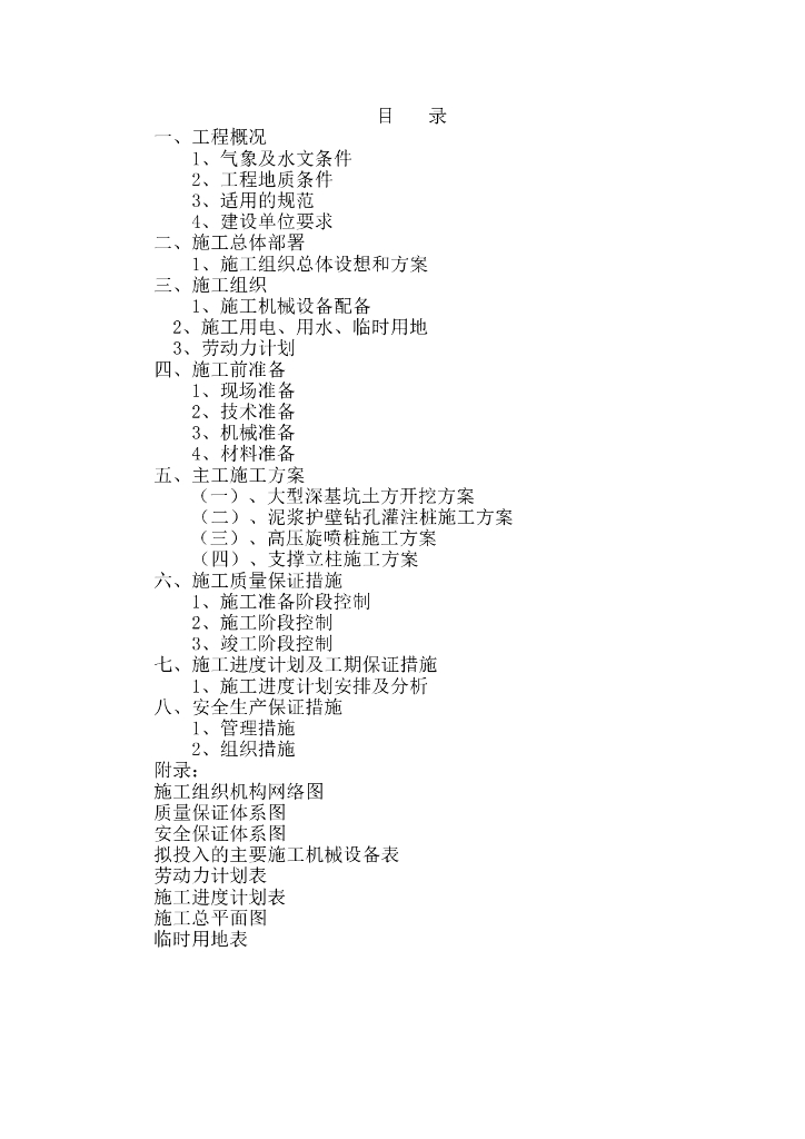 基坑支护施工组织设计word版（共42页）