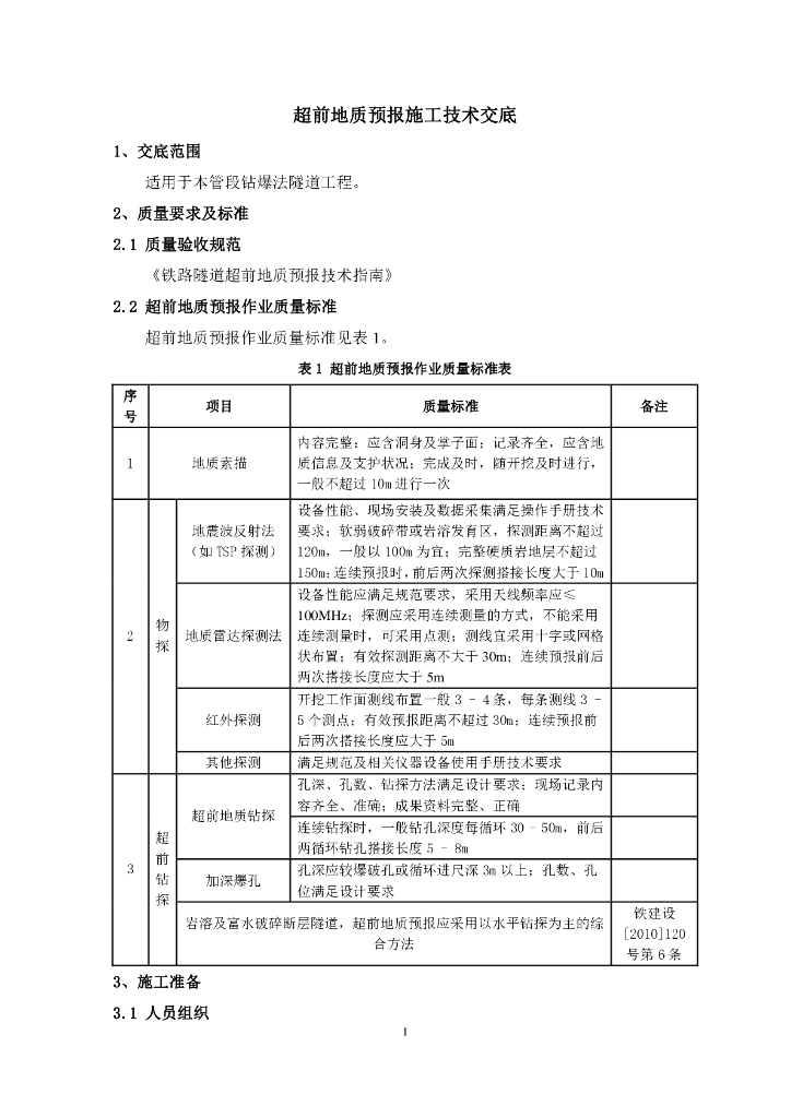 超前地质预报施工技术交底（PDF，8P）