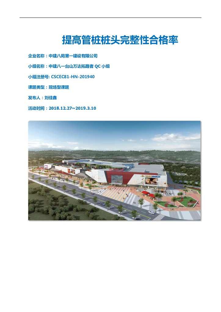 [国企]提高管桩桩头完整性合格率2019