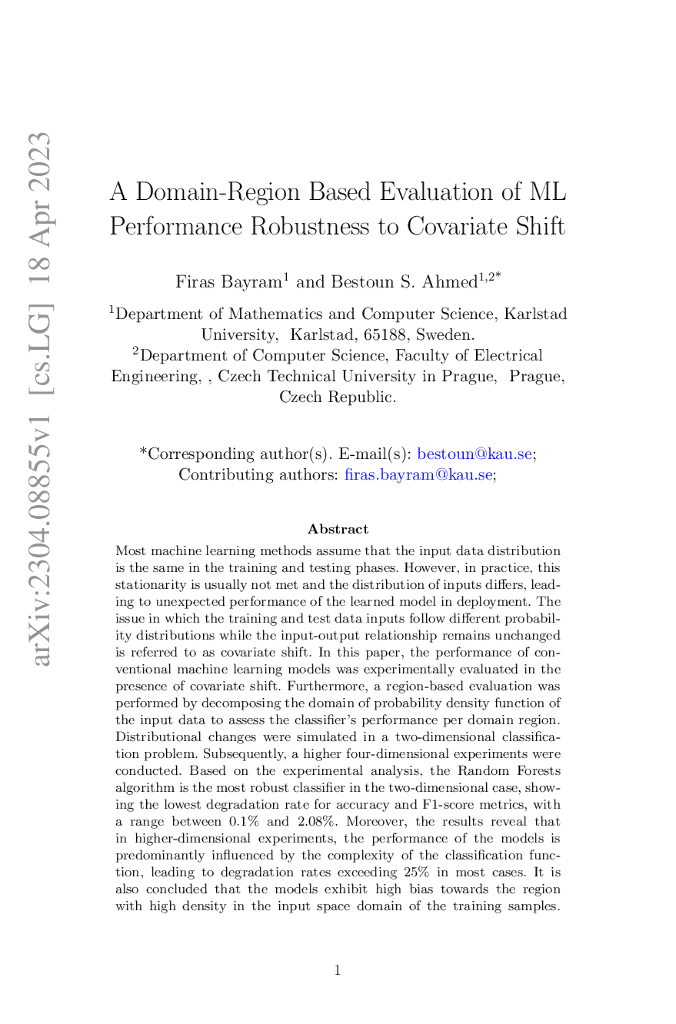 基于领域和区域的机器学习性能抗协变量移位能力评估（英文版）