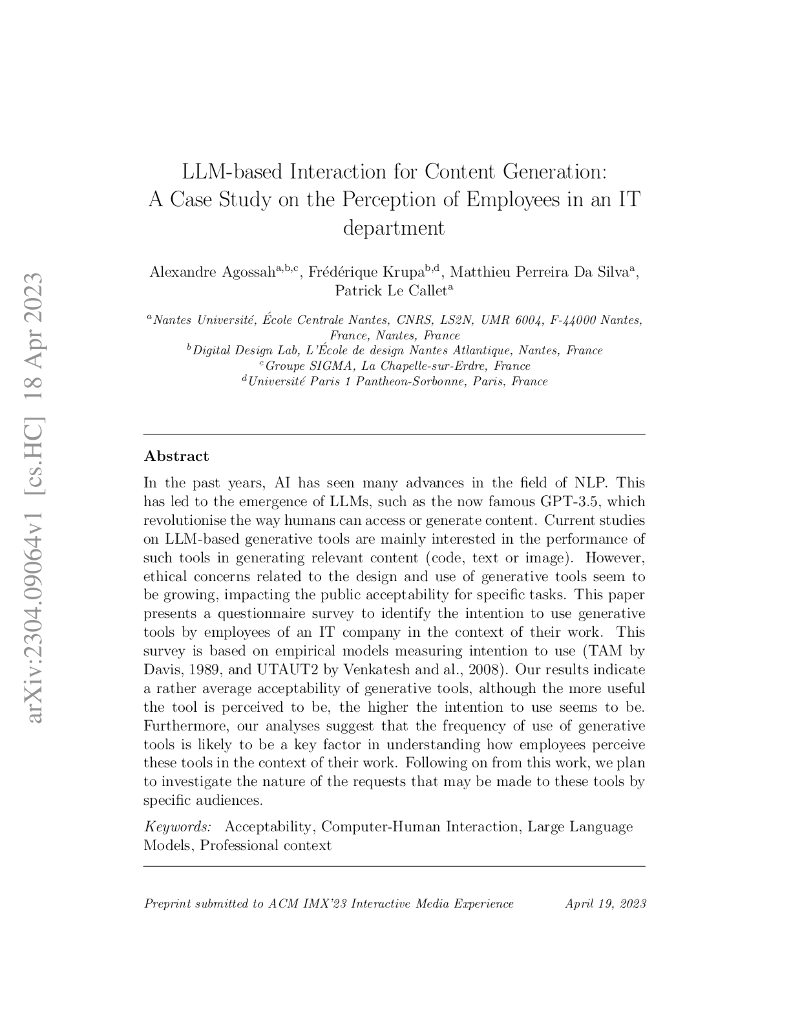 基于 LLM 的内容生成交互：IT 部门员工感知的案例研究（英文版）