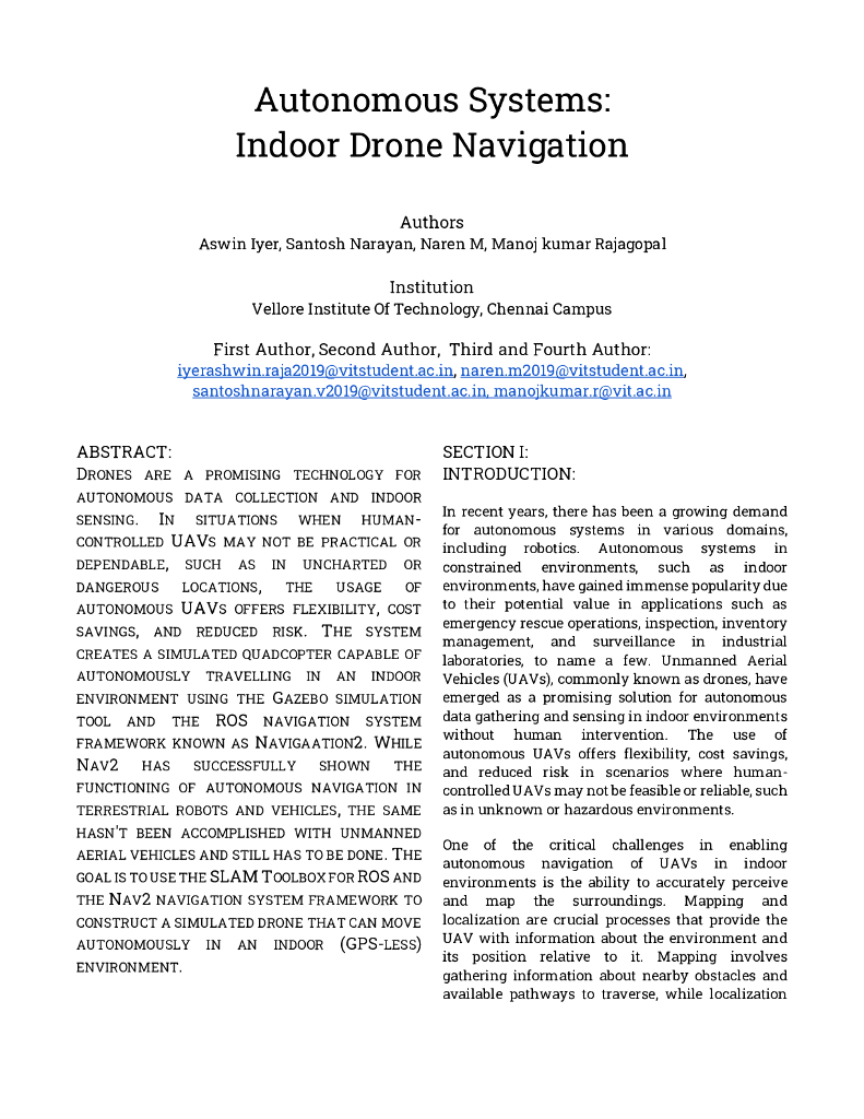 自主系统：室内无人机导航（英文版）