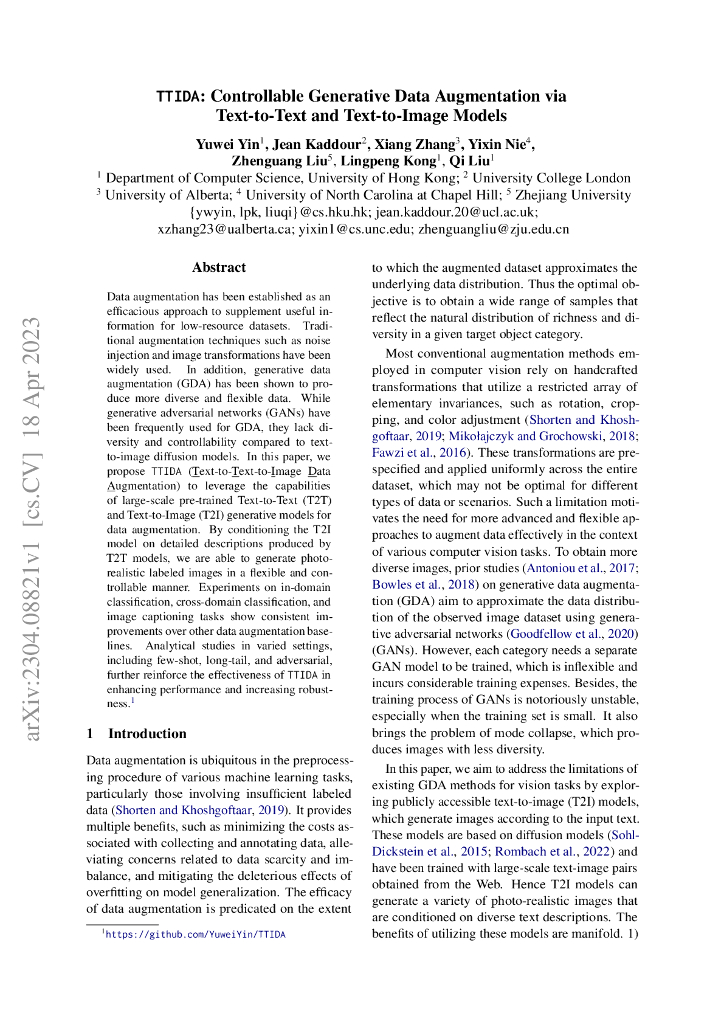 TTIDA:通过文本转文本和文本转图像模型进行可控生成数据增强（英文版）