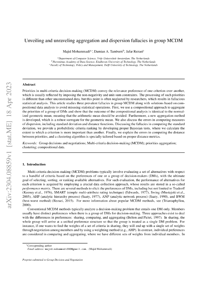 揭示和解开群体 MCDM 中的聚集和离散谬误（英文版）