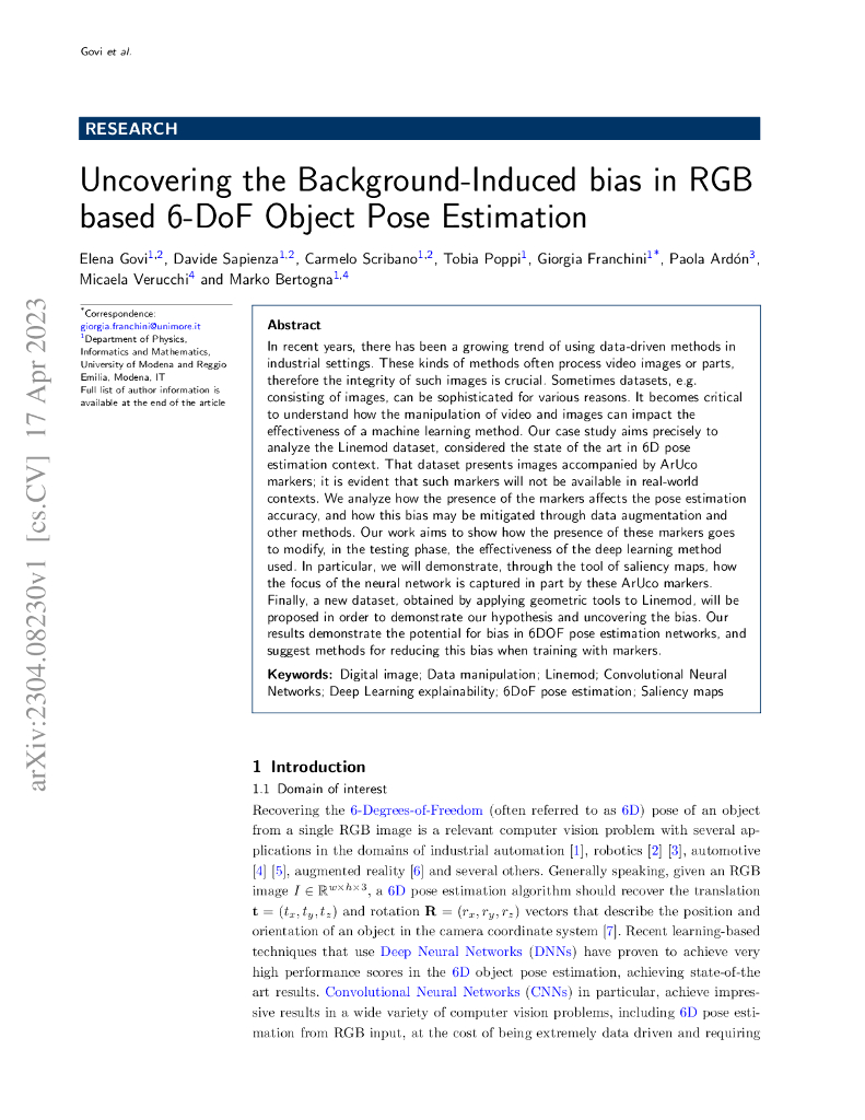揭示基于 RGB 的 6-DoF 目标位姿估计中的背景偏差（英文版）
