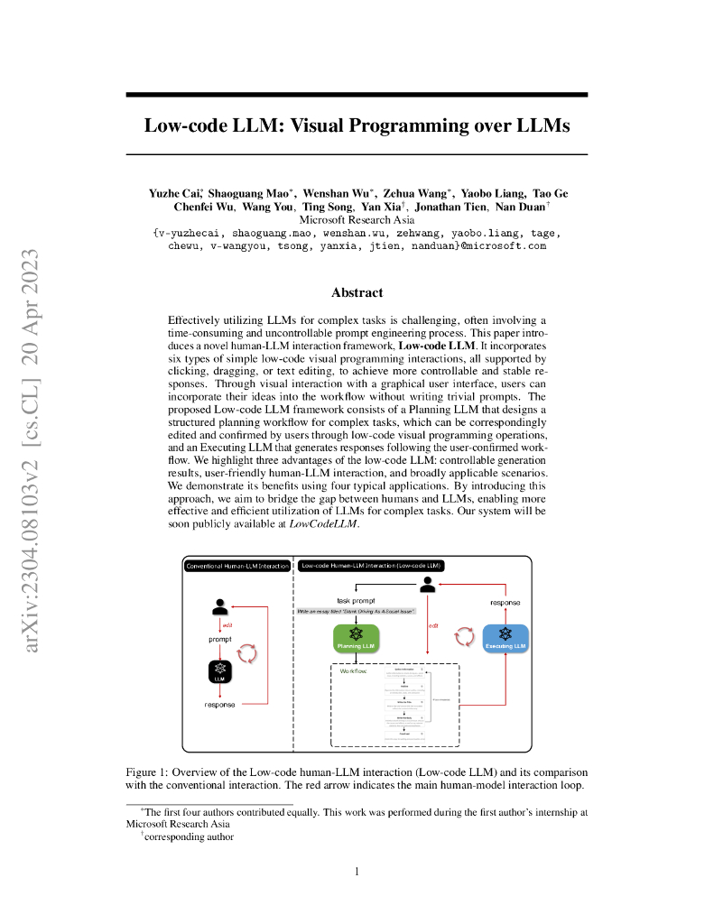 低代码 LLM:基于 LLMs 的可视化编程（英文版）