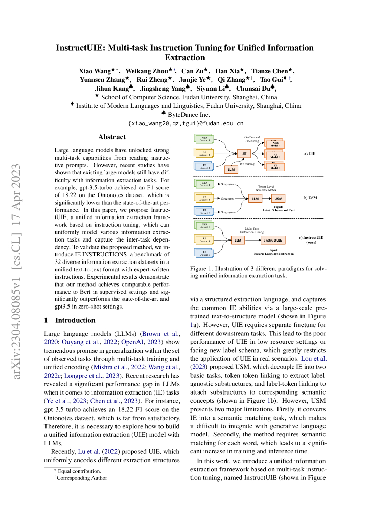 InstructUIE:统一信息抽取的多任务指令调整（英文版）