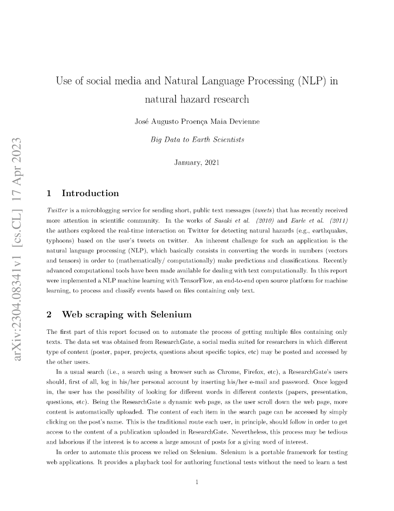 社交媒体和自然语言处理在自然灾害研究中的应用（英文版）