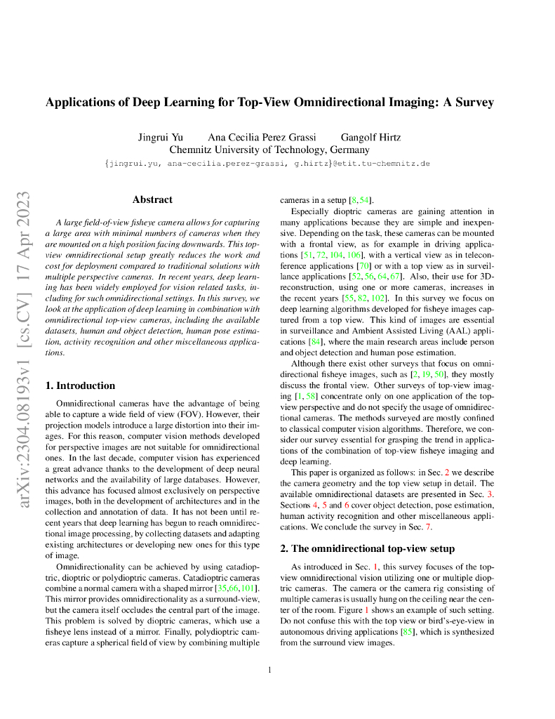 深度学习在俯视全景成像中的应用：综述（英文版）