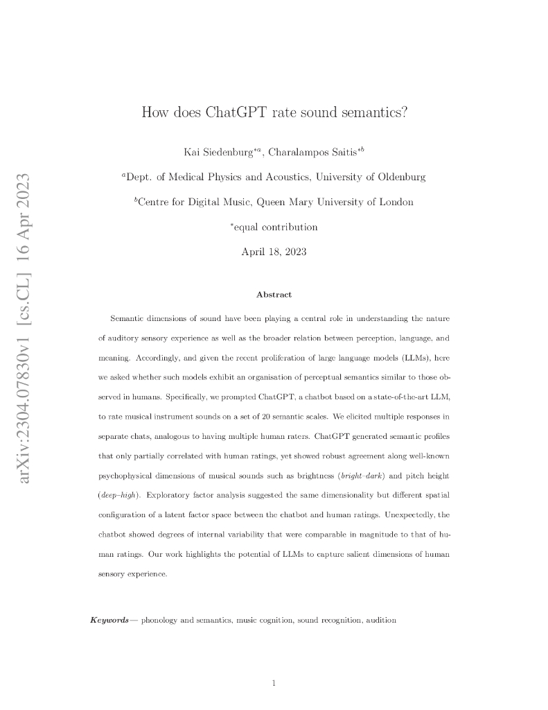 ChatGPT 如何评价声音语义？（英文版）