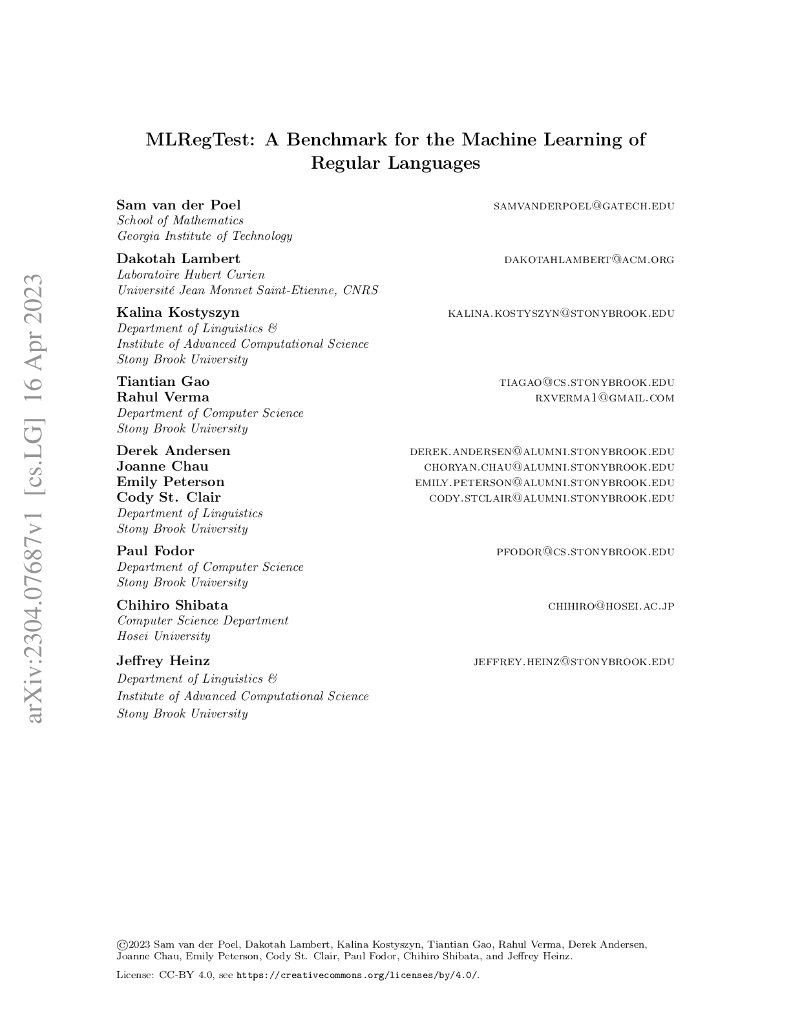 MLRegTest：机器学习正则语言的基准测试（英文版）